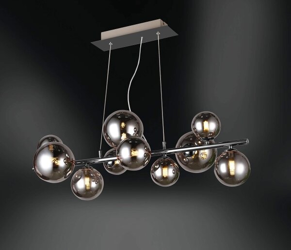 Wofi 6014.10.24.9000 - Lampadario LED a sospensione con filo VILLA 10xG9/3W/230V nero/cromo
