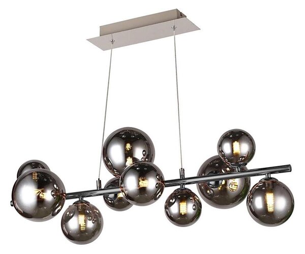 Wofi 6014.10.24.9000 - Lampadario LED a sospensione con filo VILLA 10xG9/3W/230V nero/cromo
