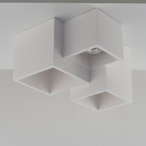 Plafoniera moderno Foster bianco, in gesso, 23 cm, 3 luci INSPIRE