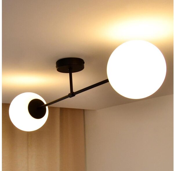 Lampadario a plafone MOON 2xE27/15W/230V nero