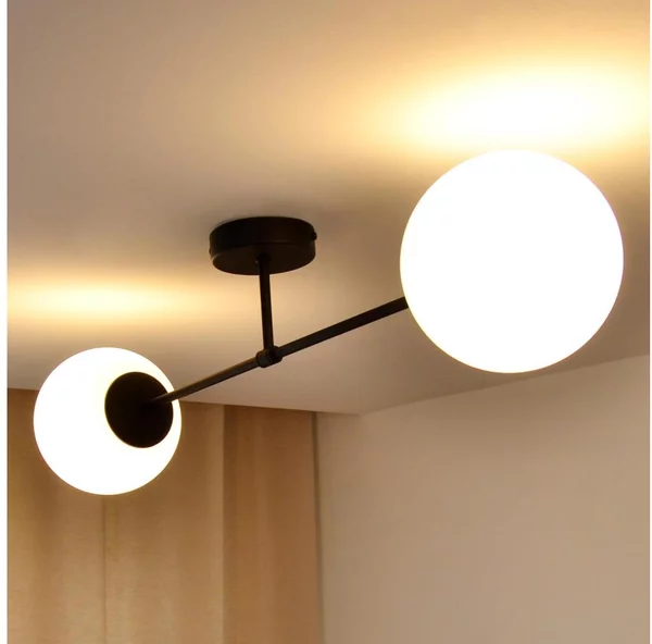 Lampadario a plafone MOON 2xE27/15W/230V nero