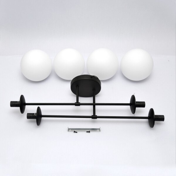 Lampadario a plafone MOON 4xE27/15W/230V nero