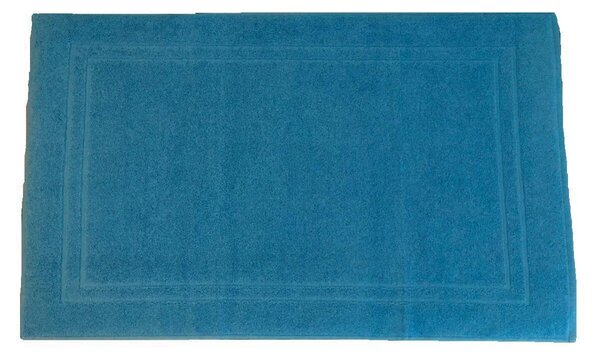 Tappeto bagno rettangolare Eponge in cotone blu 80 x 50 cm