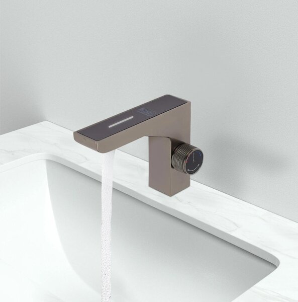 Rubinetto LED per bagno - Rubinetto lavabo - Caldo/Freddo - Montaggio su piano - Acciaio inox - Cartuccia Vetroceramica - Protezione antiscottatura