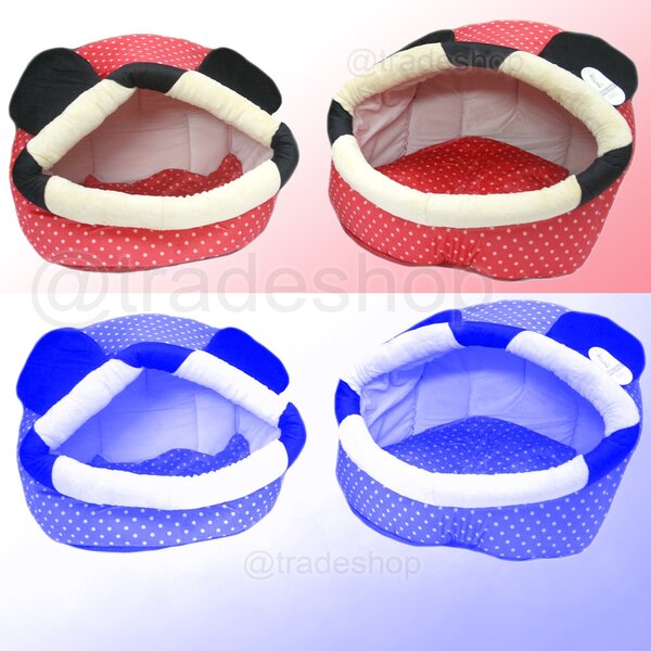 CUCCIA IGLOO COLORE BLU O ROSSO PER CANI E GATTI ANIMALI DOMESTICI CALDA