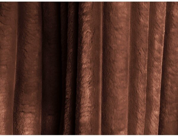Divano angolare color terracotta allungabile/con contenitore (con penisola a sinistra/con chaise lounge) con rivestimento in velluto a coste Kona – Makamii