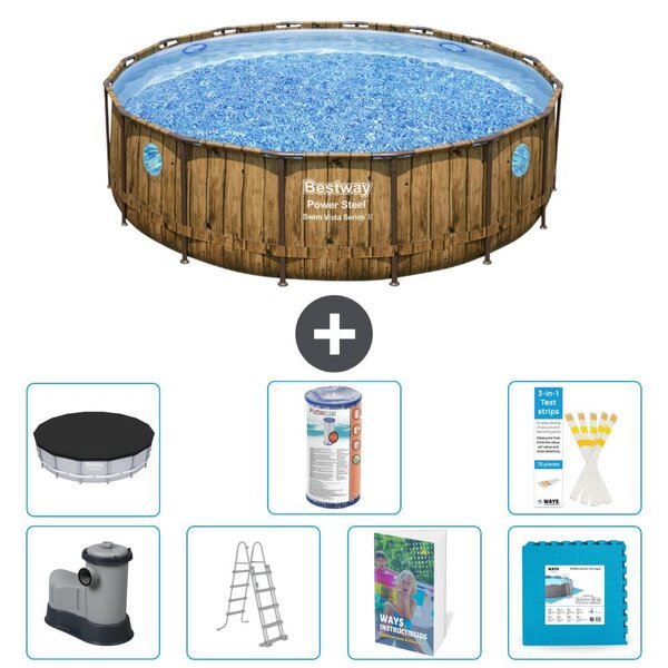 Bestway Power Steel, piscina rotonda - 488x122 cm - composta da 6 parti, modello S602