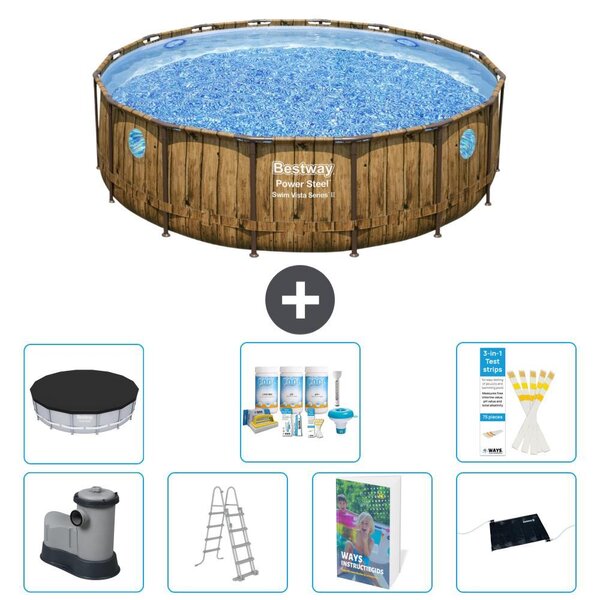 Bestway Power Steel, piscina rotonda - 488x122 cm - composta da 6 parti, modello S632