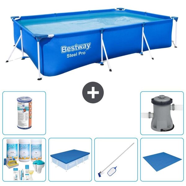 Bestway Steel Pro, piscina rettangolare - 300x201x66 cm - 7 pezzi - Modello S21547
