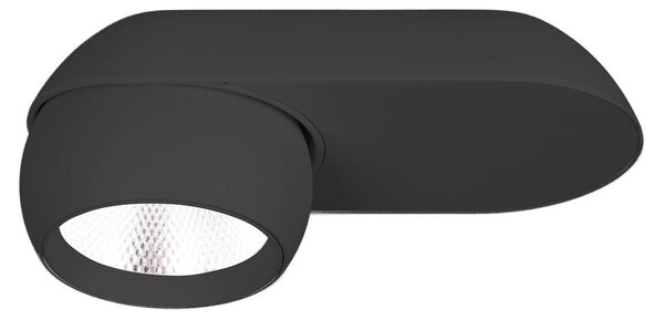 Faretto da soffitto LED ovale ZEUS nero 10 W, luce calda 550 lm, alluminio, dimensioni: 8,7 x 20,6 x 10,2 cm, IP20, Maxlight