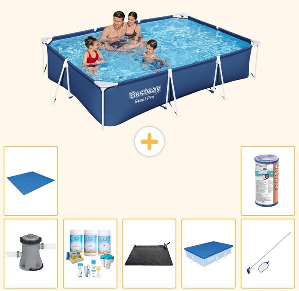 Bestway Steel Pro, piscina rettangolare - 300x201x66 cm - 8 pezzi - Modello S21560