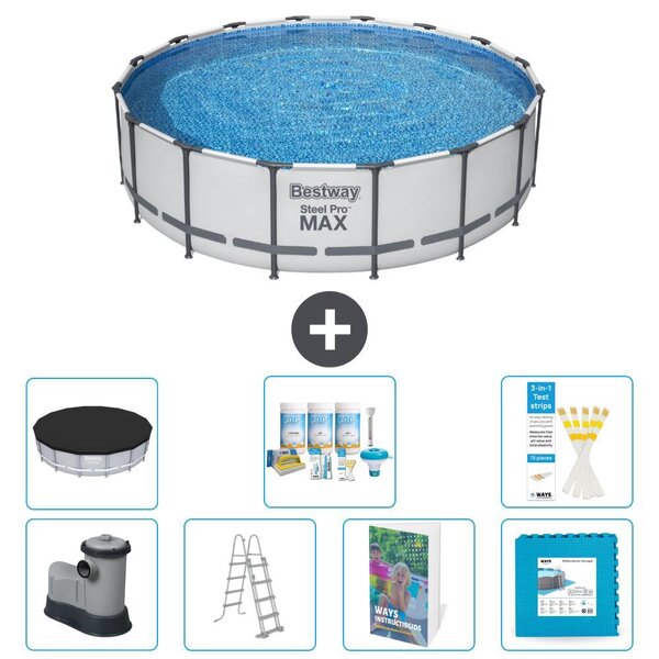 Piscina gonfiabile Bestway Steel Pro MAX, rotonda, 488x122 cm, composta da 6 parti, modello S536