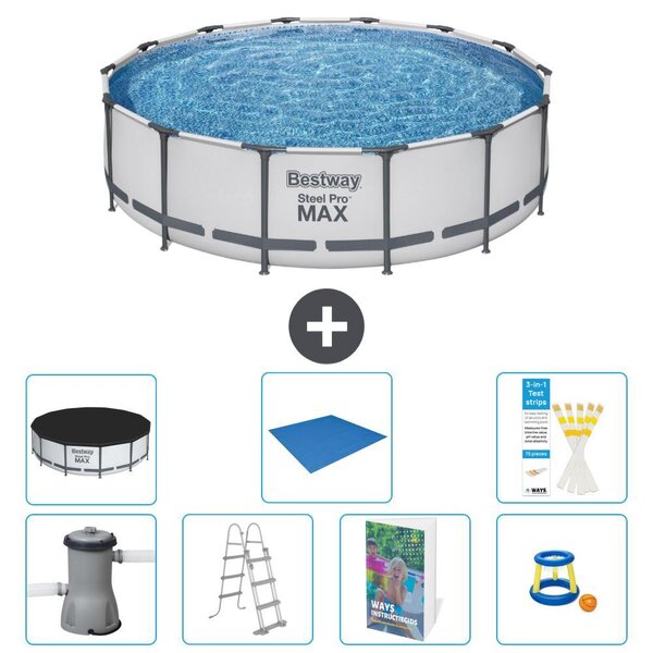 Piscina gonfiabile Bestway Steel Pro MAX, rotonda, 427x122 cm, composta da 6 parti, modello S568
