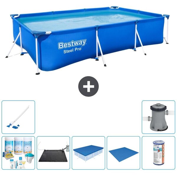Bestway Steel Pro, piscina rettangolare - 300x201x66 cm - 8 pezzi - Modello S22244