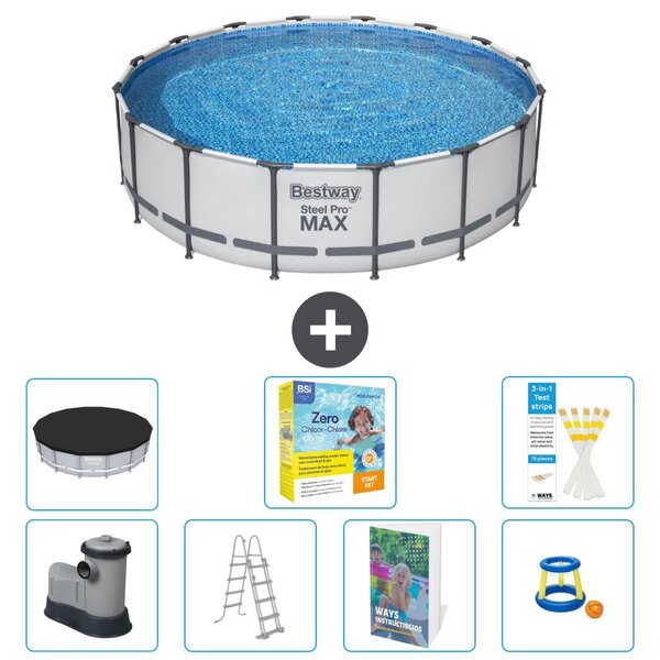 Piscina gonfiabile Bestway Steel Pro MAX, rotonda, 488x122 cm, composta da 6 parti, modello S529