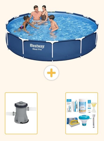 Bestway Steel Pro, piscina in acciaio, forma rotonda - 366x76 cm - composta da 3 parti, modello S22310