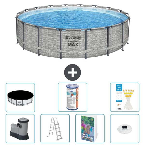 Bestway Steel Pro MAX, piscina in acciaio, forma rotonda - 549x122 cm - 6 pezzi, modello S622