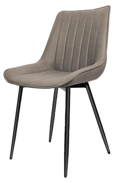 Sedia da pranzo, design ergonomico, robusto telaio in metallo, marrone chiaro