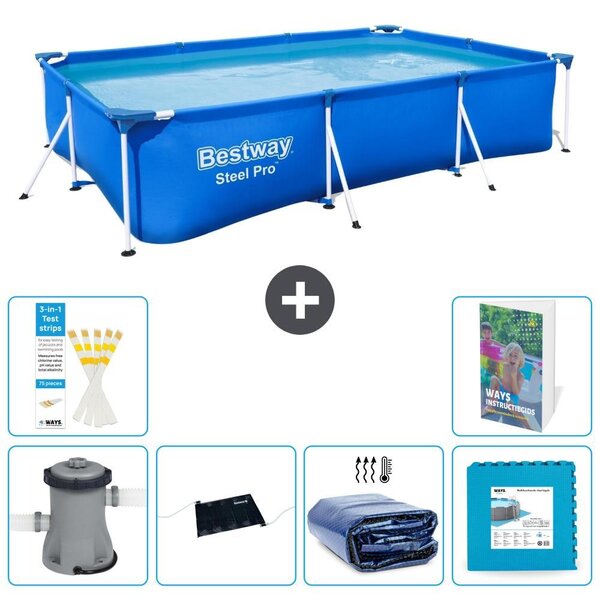 Bestway Steel Pro, piscina rettangolare - 300x201x66 cm - 5 pezzi, modello S340