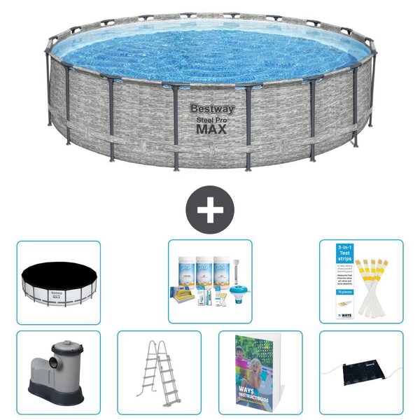 Bestway Steel Pro MAX, piscina in acciaio, forma rotonda - 549x122 cm - 6 pezzi, modello S632