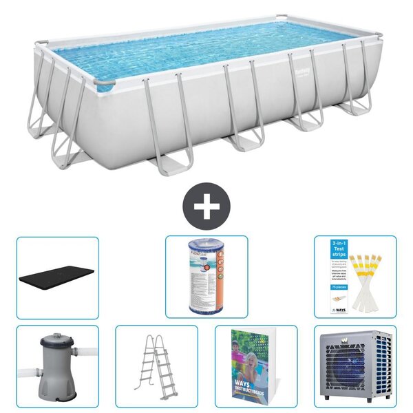 Bestway Power Steel, piscina rettangolare - 488x244x122 cm - composta da 6 parti, modello S551
