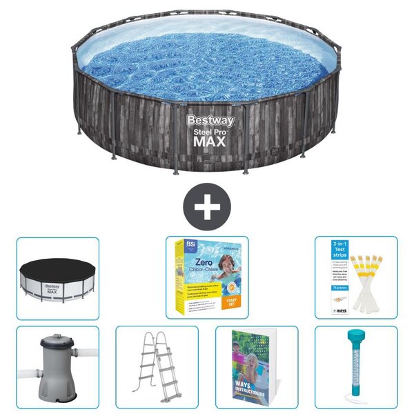 Piscina gonfiabile Bestway Steel Pro MAX, rotonda, 427x107 cm, composta da 6 parti, modello S532