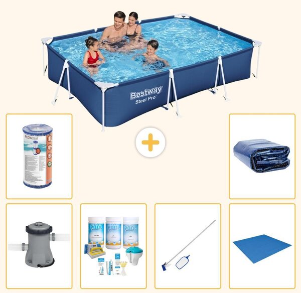 Bestway Steel Pro, piscina rettangolare - 300x201x66 cm - 7 pezzi - Modello S21571