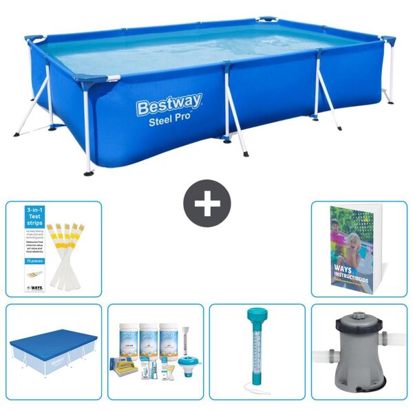 Bestway Steel Pro, piscina rettangolare - 300x201x66 cm - 5 pezzi, modello S52