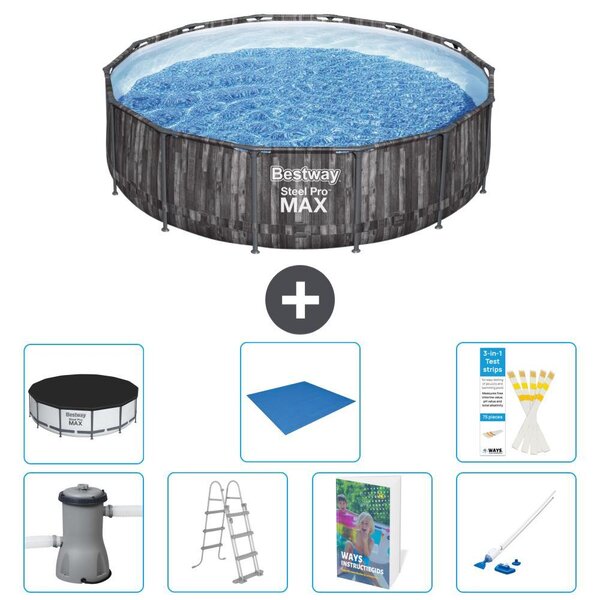 Piscina gonfiabile Bestway Steel Pro MAX, rotonda, 427x107 cm, composta da 6 parti, modello S616
