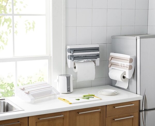 Porta rotolo parete carta pellicola alluminio mensola dispenser cucina  rotoli