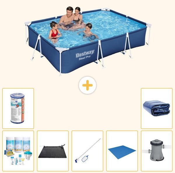 Bestway Steel Pro, piscina rettangolare - 300x201x66 cm - 8 pezzi - Modello S21552
