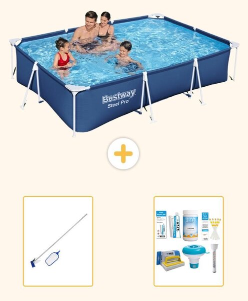 Bestway Steel Pro, piscina rettangolare - 300x201x66 cm - 3 pezzi - Modello S22717