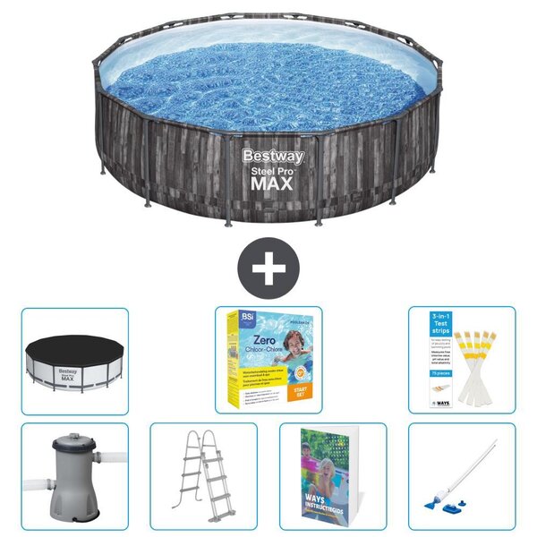 Piscina gonfiabile Bestway Steel Pro MAX, rotonda, 427x107 cm, composta da 6 parti, modello S544