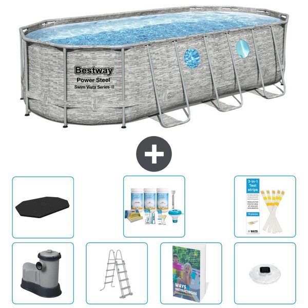 Bestway Power Steel, piscina ovale - 549x274x122 cm - composta da 6 parti, modello S576