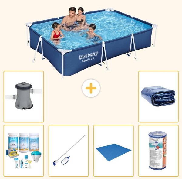 Bestway Steel Pro, piscina rettangolare - 300x201x66 cm - 7 pezzi - Modello S21555