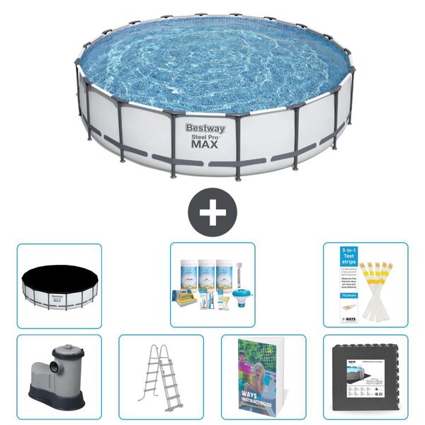 Piscina gonfiabile Bestway Steel Pro MAX, rotonda, 549x122 cm, composta da 6 parti, modello S581