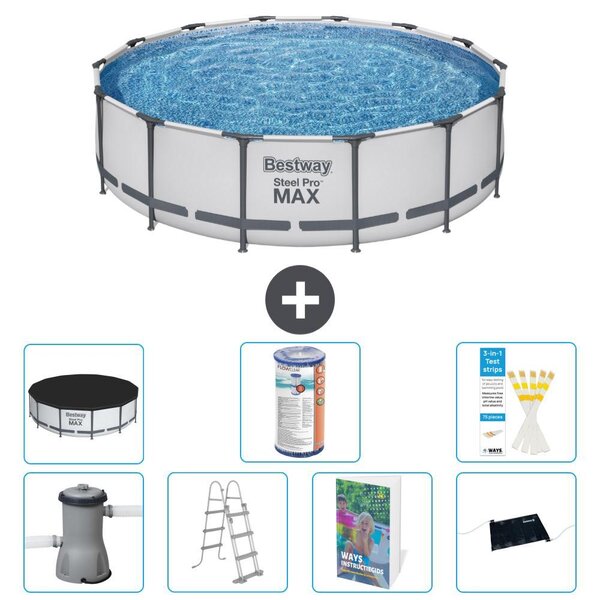 Bestway Steel Pro MAX, piscina in acciaio, forma rotonda - 427x122 cm - composta da 6 parti, modello S619