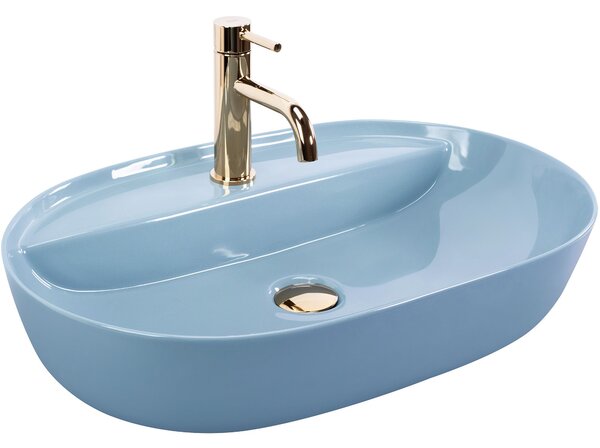 Lavabo da appoggio REA Aura 61 L.Blue Shiny