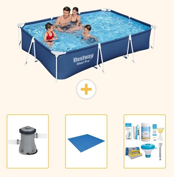 Bestway Steel Pro, piscina rettangolare - 300x201x66 cm - 4 pezzi - Modello S22303