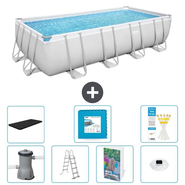 Bestway Power Steel, piscina rettangolare - 488x244x122 cm - composta da 6 parti, modello S674