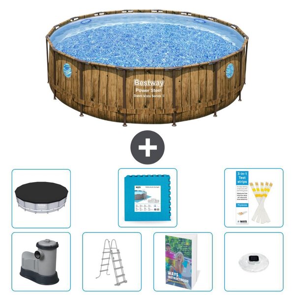 Bestway Power Steel, piscina rotonda - 488x122 cm - composta da 6 parti, modello S674