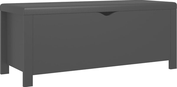 VidaXL Panca con contenitore Cuscino Nero 105x40x45cm Materiale ligneo