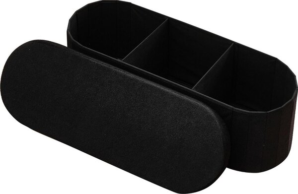 Pouf con contenitore - Pouf pieghevole/poggiapiedi - Imbottito - Portata massima 299 kg - 38 x 38 x 28 cm - Nero