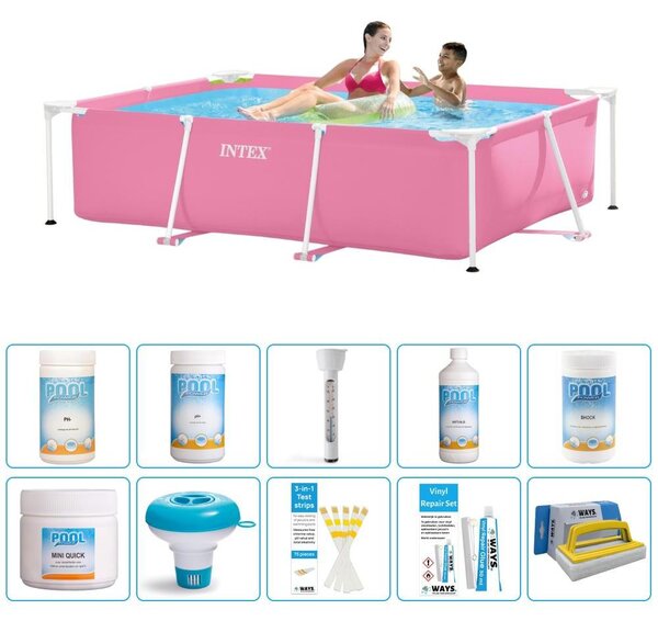 Piscina fuori terra rettangolare - 220x150x60 cm - 11 pezzi - Modello S43236