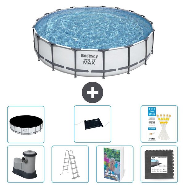 Piscina gonfiabile Bestway Steel Pro MAX, rotonda, 549x122 cm, composta da 6 parti, modello S543