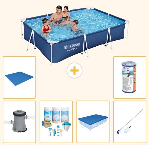 Bestway Steel Pro, piscina rettangolare - 300x201x66 cm - 7 pezzi - Modello S21563