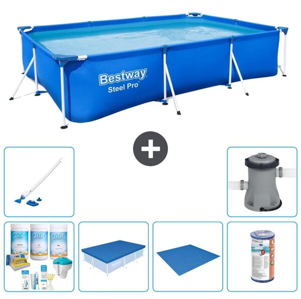 Bestway Steel Pro, piscina rettangolare - 300x201x66 cm - 7 pezzi - Modello S21548
