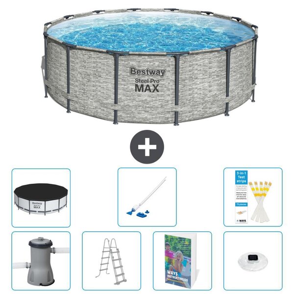 Piscina gonfiabile Bestway Steel Pro MAX, rotonda, 427x122 cm, composta da 6 parti, modello S552
