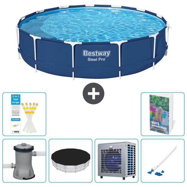 Bestway Steel Pro, piscina in acciaio, rotonda - 396x84 cm - composta da 5 parti, modello S199