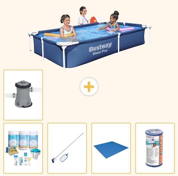Bestway Steel Pro, piscina rettangolare - 221x150x43 cm - 6 pezzi - Modello S22064